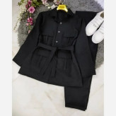 مانتو شلوار هما پرشین مکانیک فری سایز مشکی طوسی