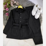 مانتو شلوار هما پرشین مکانیک فری سایز مشکی طوسی