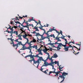 بلوز شلوار دخترانه طرح خرگوش پاپیونی آستین چین دار جنس پنبه لطیف