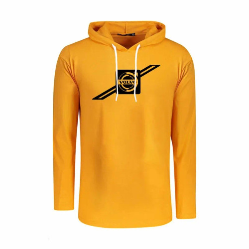 تیشرت کلاه دار آستین بلند مردانه طرح ولوو | سفید، مشکی، زرد