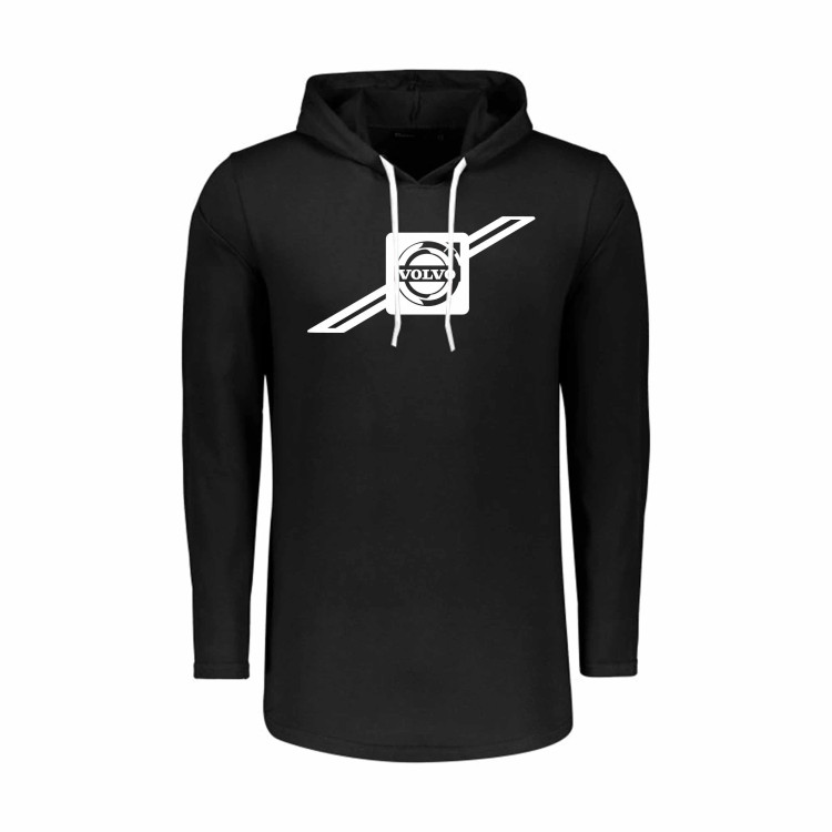 تیشرت کلاه دار آستین بلند مردانه طرح ولوو | سفید، مشکی، زرد