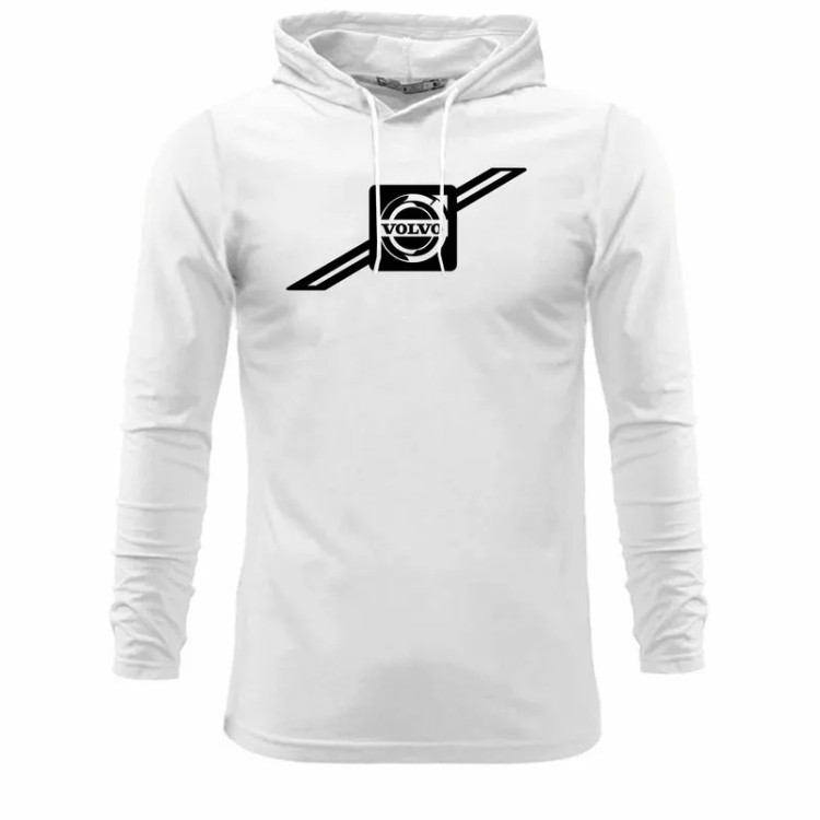 تیشرت کلاه دار آستین بلند مردانه طرح ولوو | سفید، مشکی، زرد