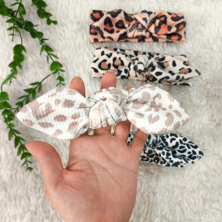 هدبند دخترانه طرح پلنگی کبریتی نوزاد و کودک تا 3 سال