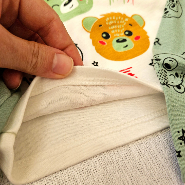 لباس نوزادی طرح خرس نخ پنبه لطیف دکمه دار مناسب 0 تا 9 ماه