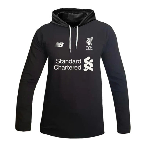 تیشرت کلاه دار آستین بلند مردانه طرح لیورپول | تی شرت ورزشی یقه بند دار