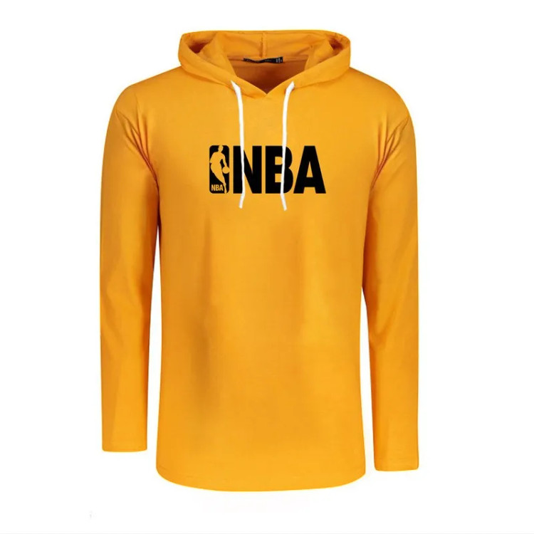 تیشرت کلاه دار مردانه طرح NBA مناسب چهار فصل رنگ مشکی زرد سفید