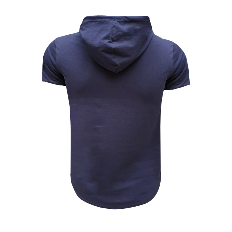 تیشرت کلاه دار مردانه طرح والیبال سورمه ای مناسب چهار فصل