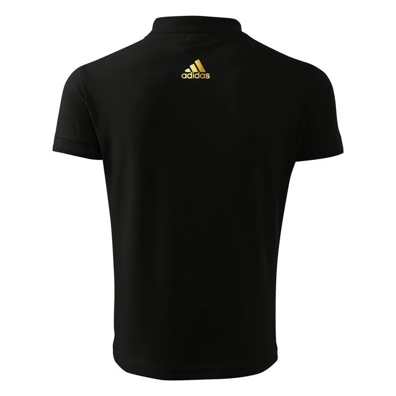 تیشرت پولوشرت مردانه آستین کوتاه یقه دکمه دار مشکی طرح دار