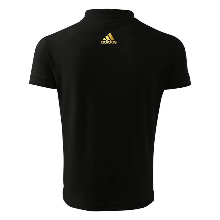 پولوشرت مردانه آستین کوتاه مشکی یقه دکمه دار طرح آدیداس