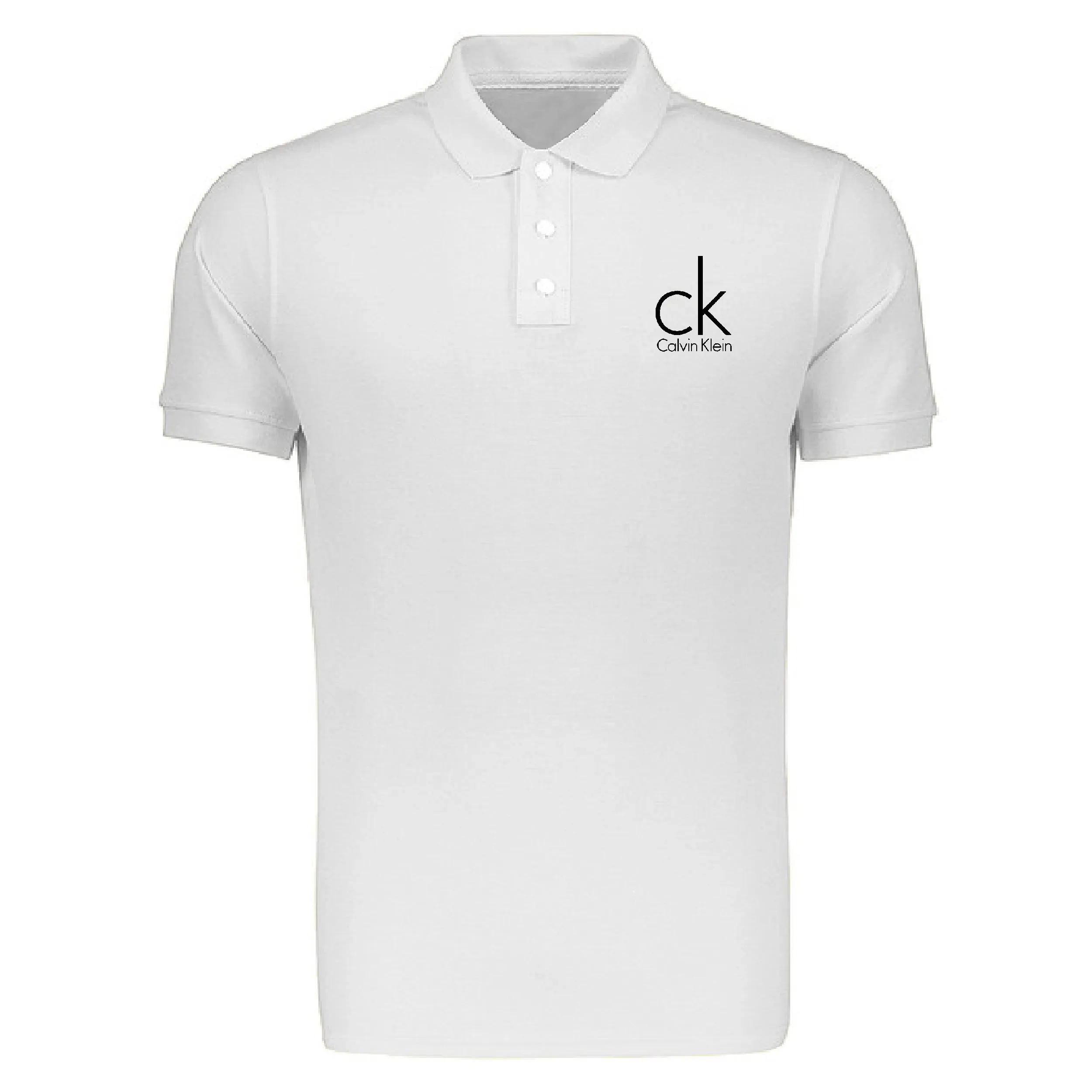 پولوشرت مردانه آستین کوتاه طرح CK یقه دکمه دار شیک و اندامی