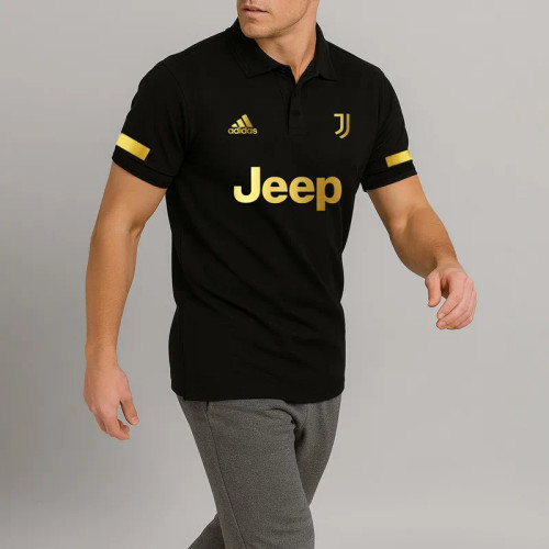 پولوشرت مردانه طرح یوونتوس مشکی آستین کوتاه مدل B1804