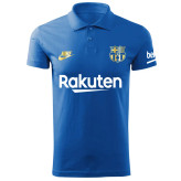 پولوشرت ورزشی مردانه طرح بارسلونا آستین کوتاه نخی مشکی