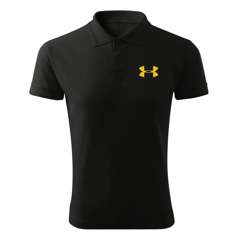 پولوشرت آستین کوتاه مردانه مشکی طرح Under Armour مدل G117 جنس جودون مناسب استفاده روزمره و اسپرت