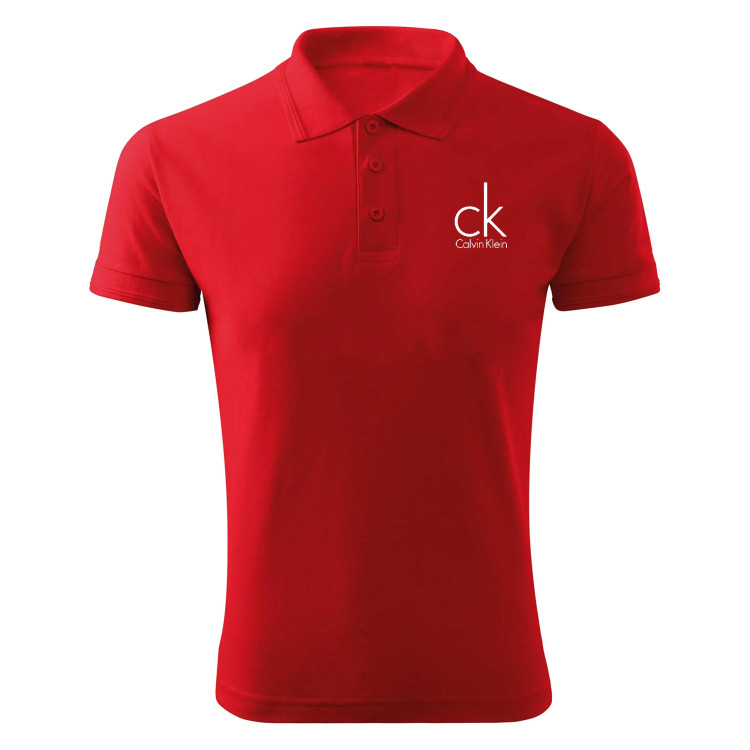 پولوشرت مردانه آستین کوتاه طرح CK یقه دکمه دار شیک و اندامی