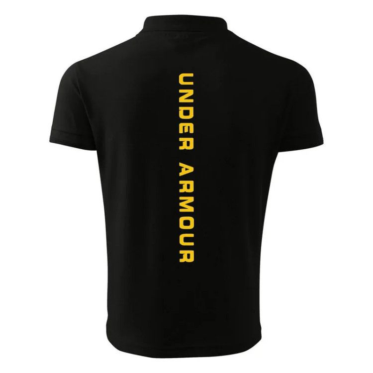 پولوشرت آستین کوتاه مردانه مشکی طرح Under Armour مدل G117 جنس جودون مناسب استفاده روزمره و اسپرت