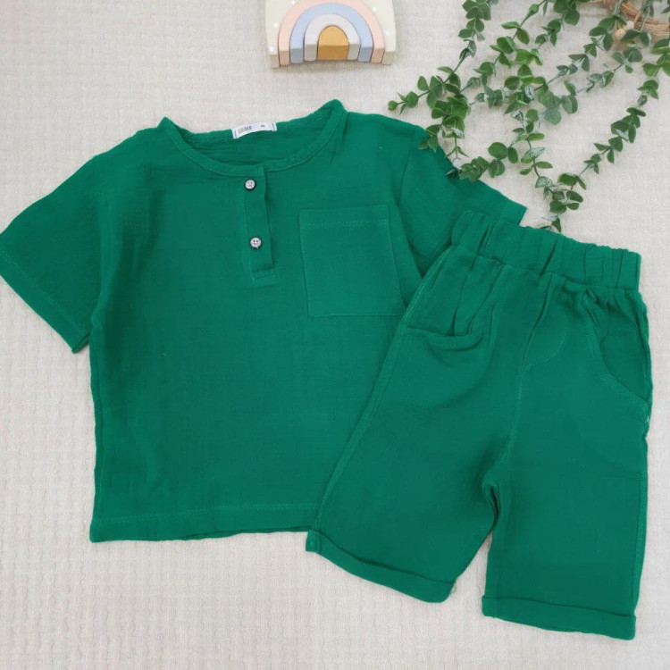 ست تیشرت شورت نوزادی پسرانه دخترانه موسلین