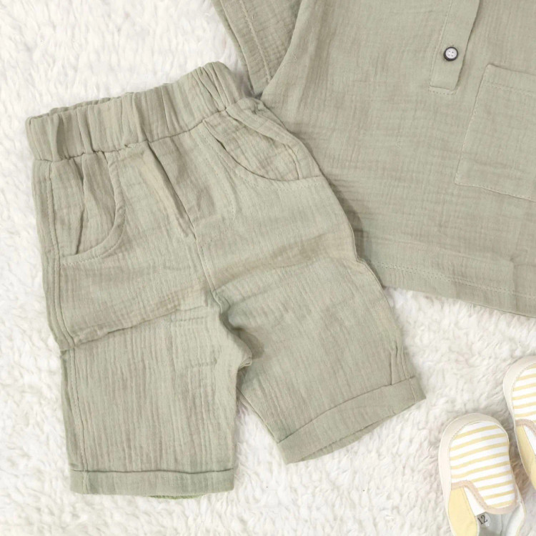 ست تیشرت شورت نوزادی پسرانه دخترانه موسلین