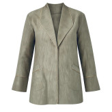 مانتو سبز زیتونی مغزی دوزی شانتون گازوییلی زنانه شیک اداری روزمره