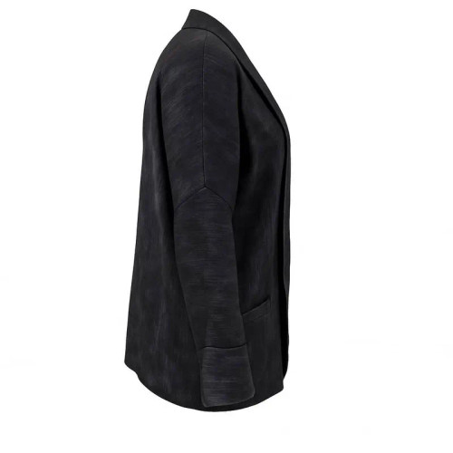 مانتو زنانه شیک یقه برگردان مدل کیمانو جلو باز طرح ابر و بادی جنس شانتون فری سایز