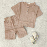 ست تیشرت شورت نوزادی پسرانه دخترانه موسلین