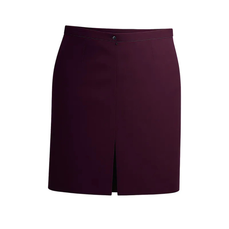 دامن فون زنانه کرپ بادمجانی قد روی زانو مناسب مهمانی و روزمره