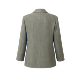 مانتو سبز زیتونی مغزی دوزی شانتون گازوییلی زنانه شیک اداری روزمره