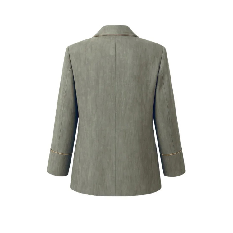 مانتو سبز زیتونی مغزی دوزی شانتون گازوییلی زنانه شیک اداری روزمره