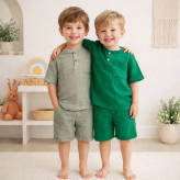 ست تیشرت شورت نوزادی پسرانه دخترانه موسلین