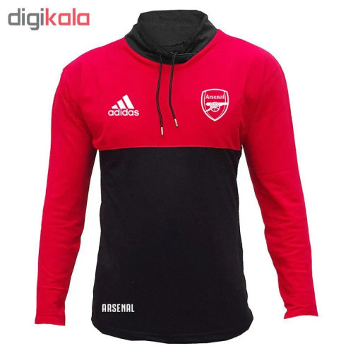تیشرت آستین بلند مردانه آرسنال طرح دو رنگ یقه ایستاده جنس جودون ترک