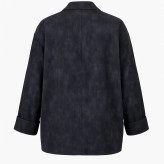 مانتو زنانه شیک یقه برگردان مدل کیمانو جلو باز طرح ابر و بادی جنس شانتون فری سایز