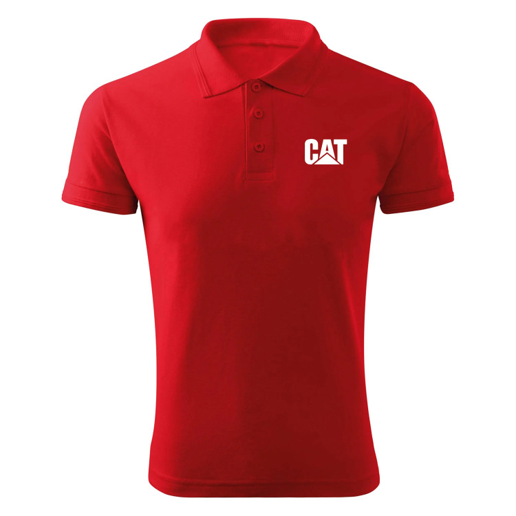پولوشرت مردانه آستین کوتاه یقه دکمه دار طرح CAT | تن پوش شیک و با کیفیت