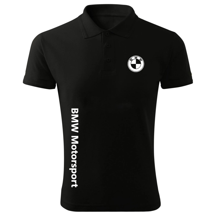 پولوشرت مردانه آستین کوتاه طرح BMW Motorsport یقه دکمه دار شیک و اسپرت