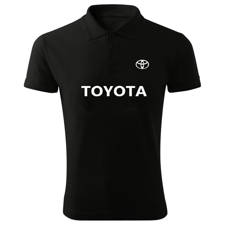 پولوشرت مردانه آستین کوتاه طرح تویوتا، یقه دکمه دار، ضد حساسیت و آبرفت