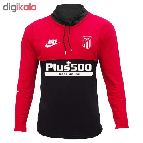 تیشرت آستین بلند مردانه یقه ایستاده طرح دو رنگ جنس جودون ترک