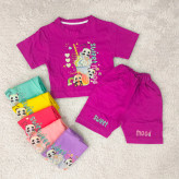 تیشرت و شورتک طرح پاندا دخترانه پنبه سوپر مناسب 1 تا 3 سال