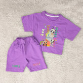 تیشرت و شورتک طرح پاندا دخترانه پنبه سوپر مناسب 1 تا 3 سال