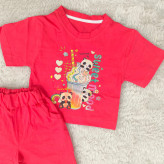 تیشرت و شورتک طرح پاندا دخترانه پنبه سوپر مناسب 1 تا 3 سال