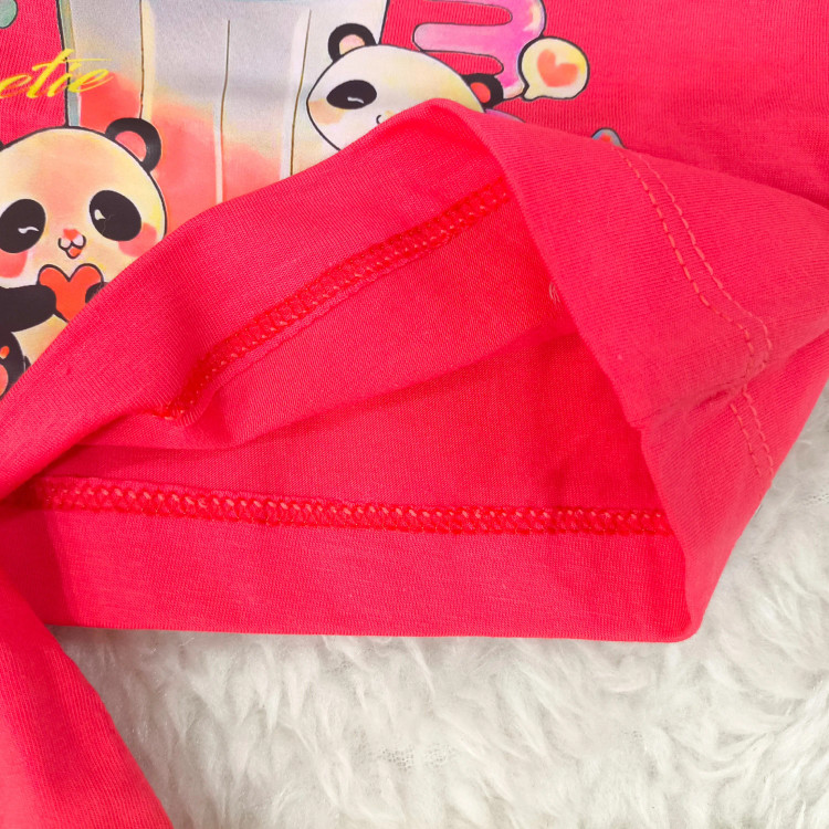 تیشرت و شورتک طرح پاندا دخترانه پنبه سوپر مناسب 1 تا 3 سال