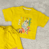 تیشرت و شورتک طرح پاندا دخترانه پنبه سوپر مناسب 1 تا 3 سال