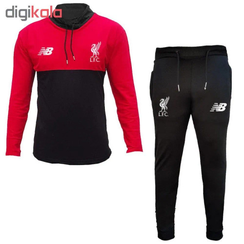 ست تی شرت و شلوار مردانه آستین بلند طرح لیورپول یقه ایستاده جودون و نخی