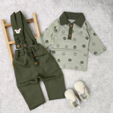 بلوز شلوار مجلسی پسرانه طرح پنجه و خرس | مناسب نوزاد تا 3.5 سال