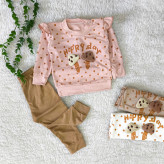 بلوز شلوار دخترانه طرح قارچ پولکی نوزادی و بچگانه