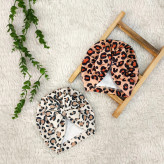 توربان نوزاد دخترانه طرح پلنگی کبریتی | مناسب 2 ماه تا 2 سال