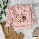 بلوز شلوار دخترانه طرح قارچ پولکی نوزادی و بچگانه