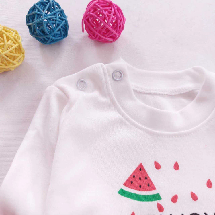 ست سه تیکه سوییشرت و تیشرت و شلوار طرح یلدا هندوانه ای نوزادی دخترانه پسرانه