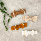 هدبند پاپیونی نوزاد و کودک | جنس کبریتی کشسان | مناسب 3 ماه تا 3 سال