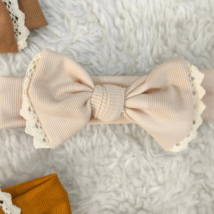 هدبند پاپیونی نوزاد و کودک | جنس کبریتی کشسان | مناسب 3 ماه تا 3 سال