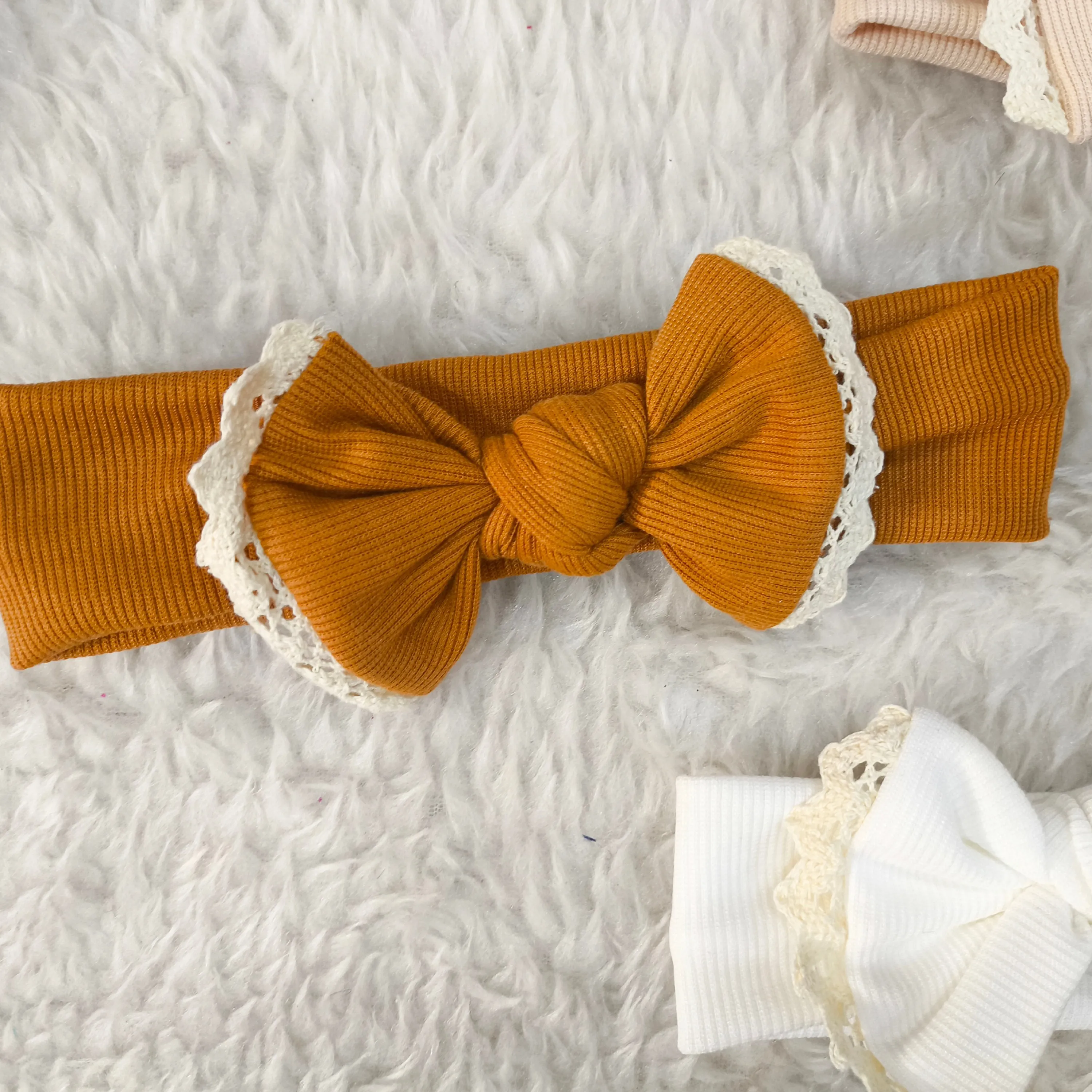 هدبند پاپیونی نوزاد و کودک | جنس کبریتی کشسان | مناسب 3 ماه تا 3 سال