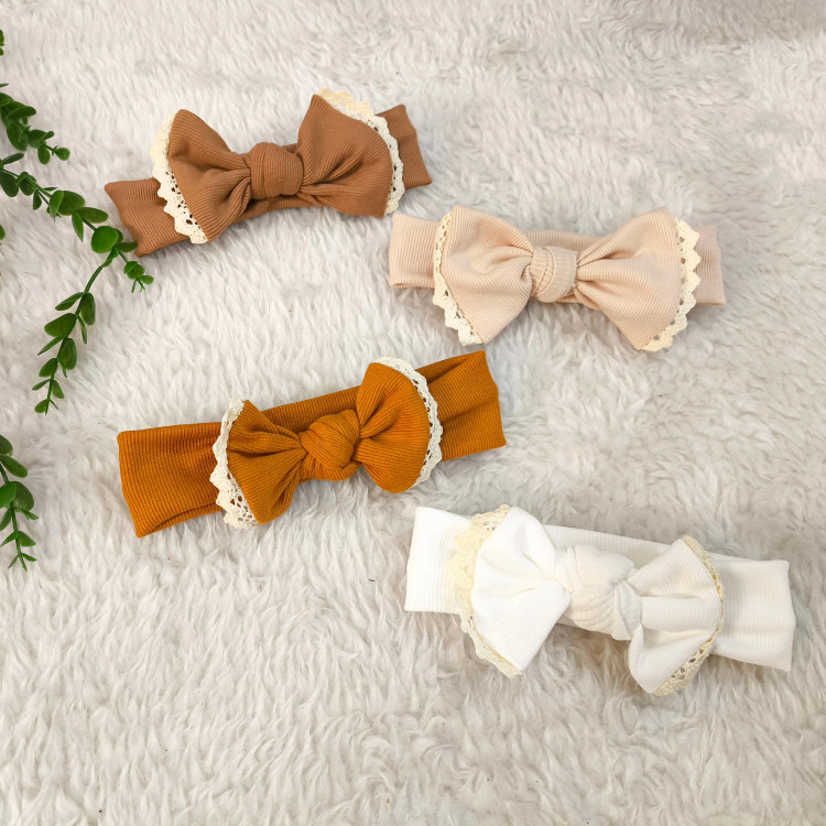 هدبند پاپیونی نوزاد و کودک | جنس کبریتی کشسان | مناسب 3 ماه تا 3 سال