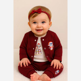 سه تکه بلوز شلوار و بادی نوزادی دخترانه پسرانه ست یلدایی پنگوئن